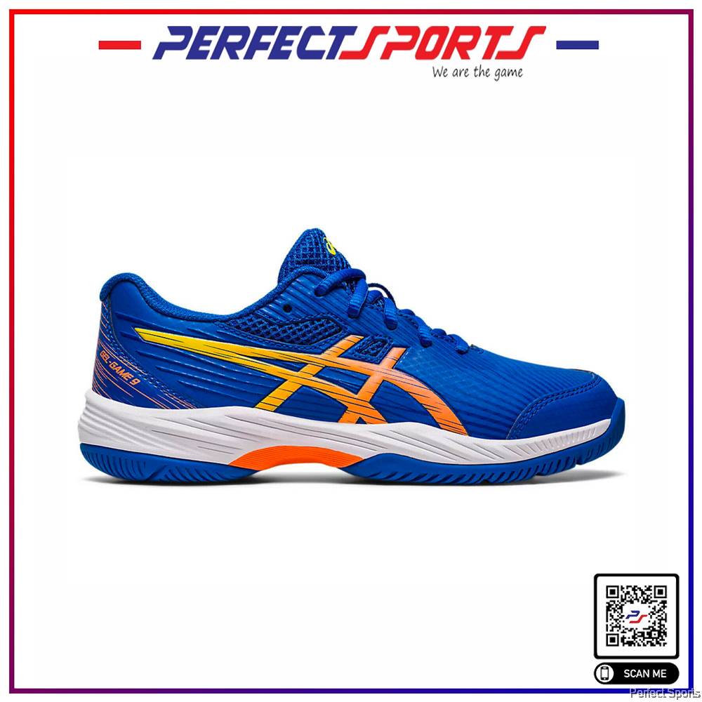 ASICS GELGAME 9 GRADE SCHOOL TENNIS SHOES Tuna Blue/Sun Peach