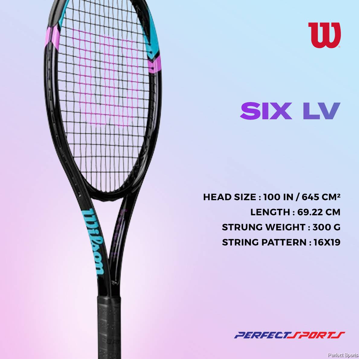 Raquette De Tennis Wilson Six LV – Pour Hommes Et Femmes – Technologie BLX – Midsize – Manche Confortable