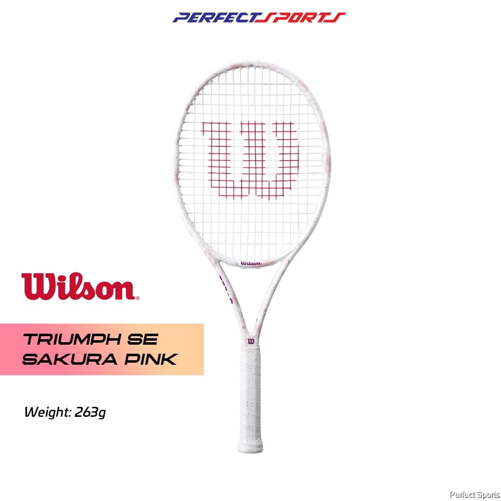 [Free String + Grip] Wilson Triumph SE Sakura Pink Tennis Racket GRIP 2 ...