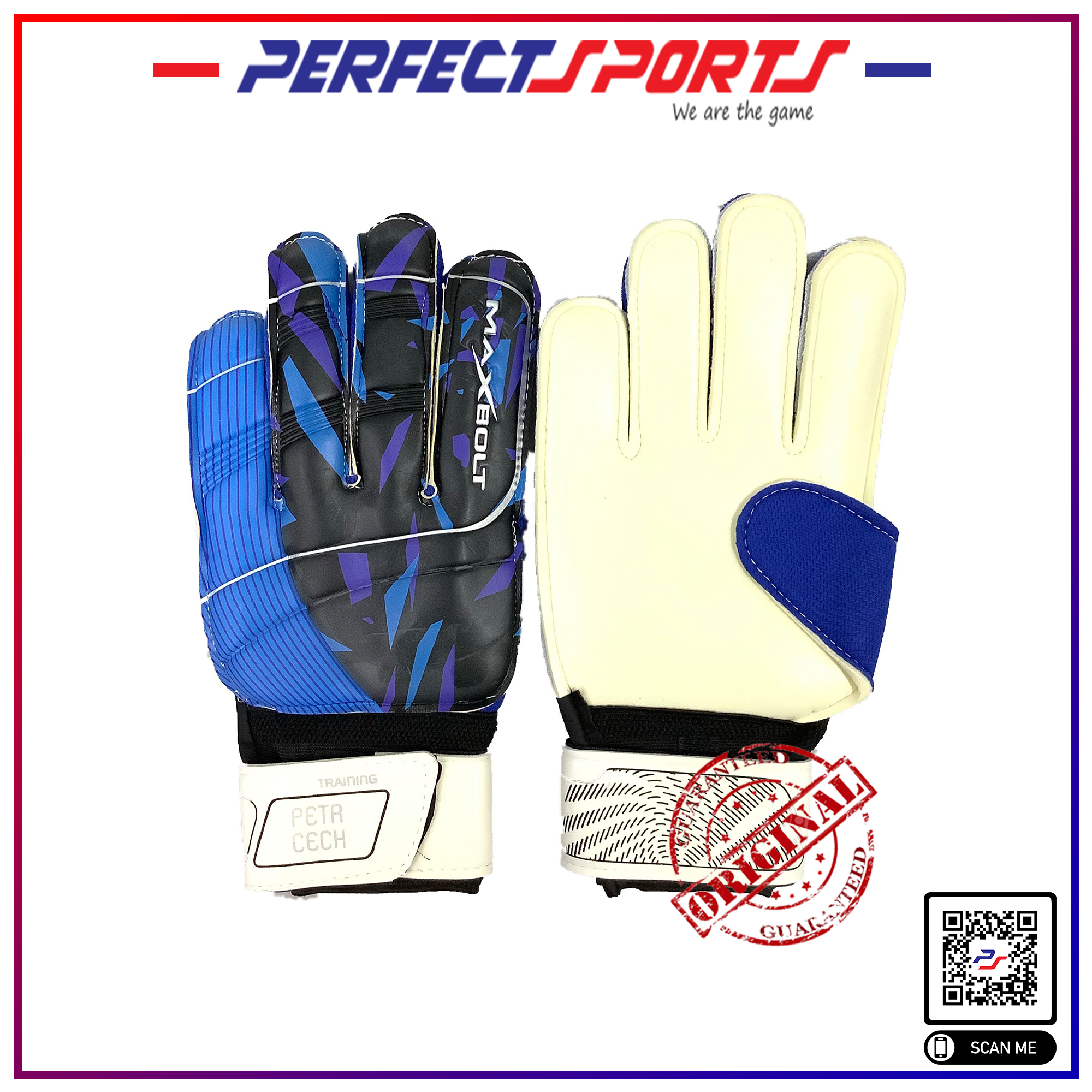 Perfect Sports Maxbolt Fingersave Goalkeeper Gloves Blue Black