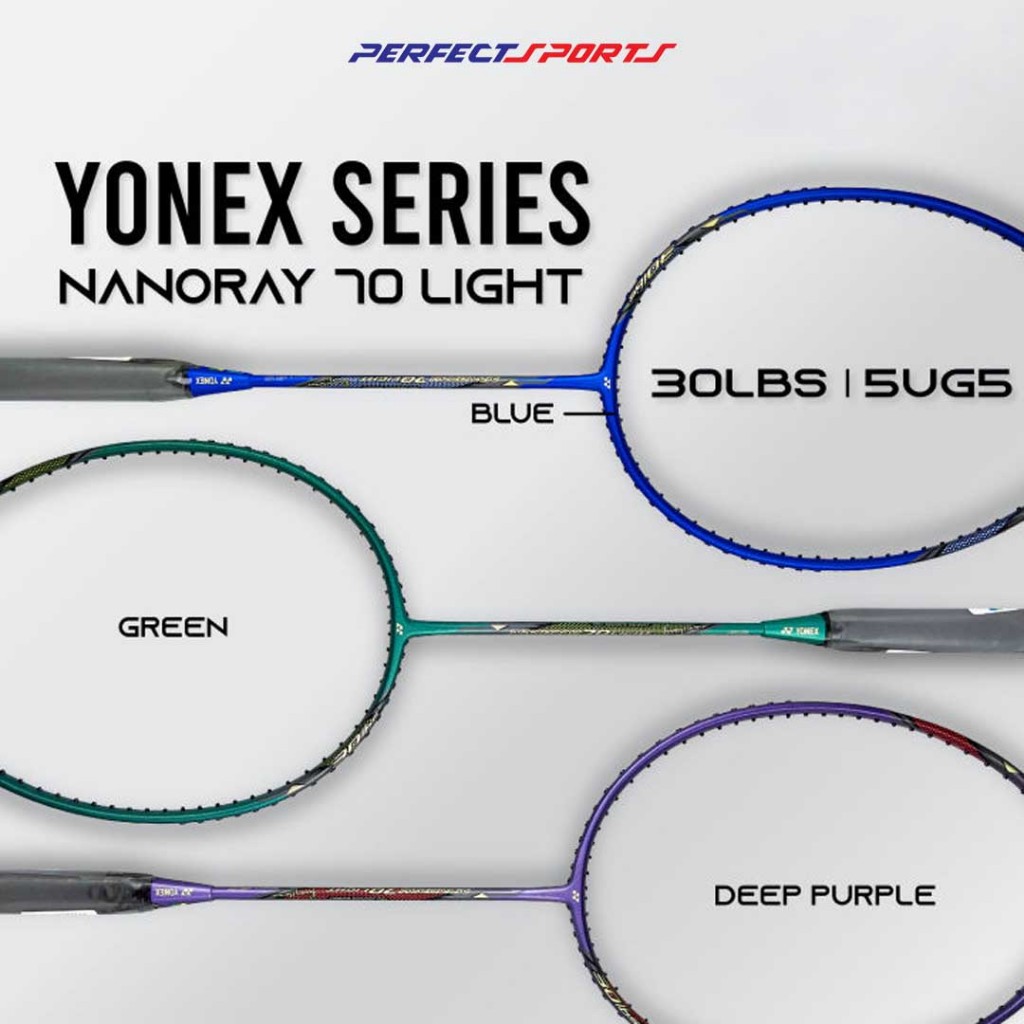 [Free String + Grip] YONEX NANORAY 70 LIGHT (DEEP PURPLE) BADMINTON RACKET