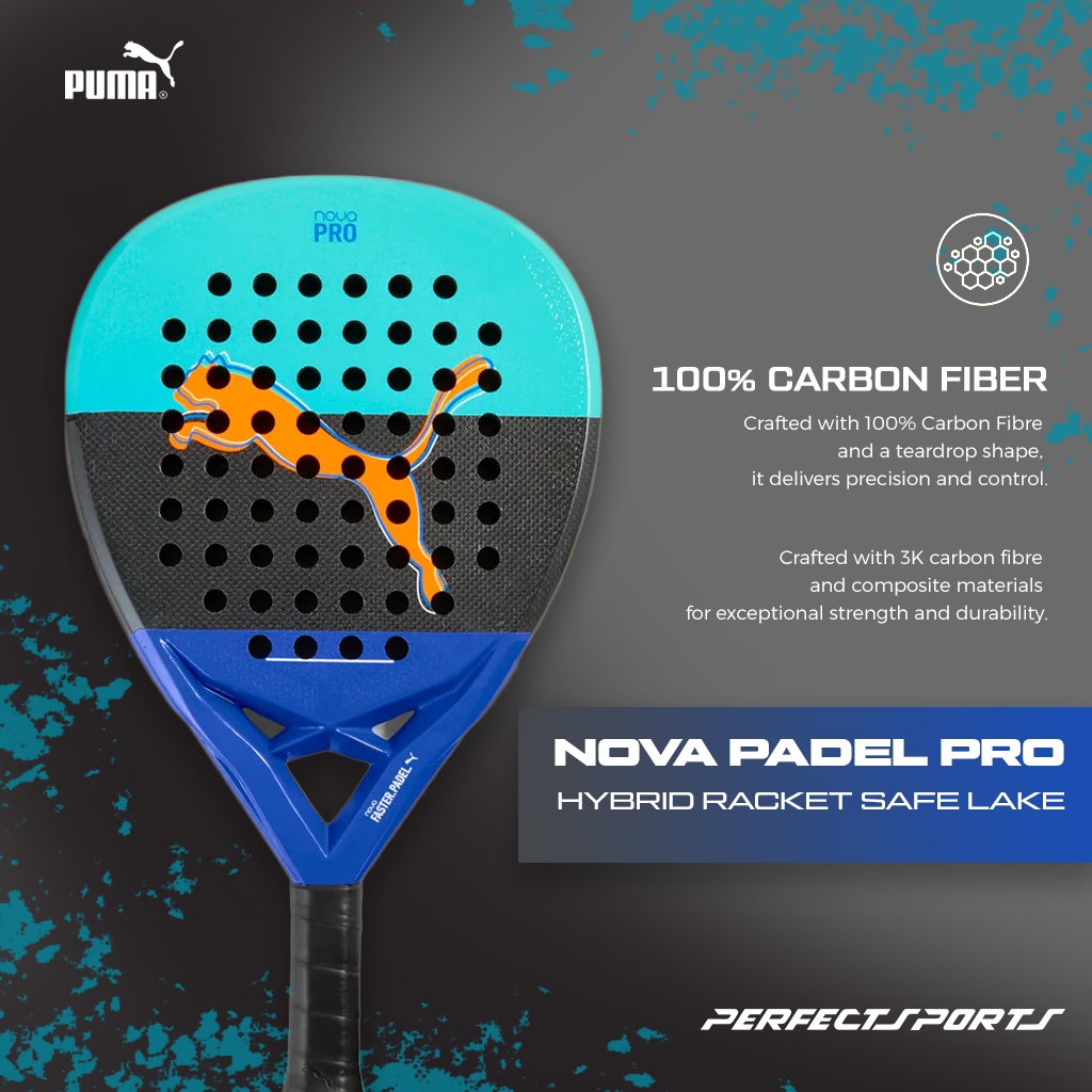 PUMA NOVA Pro HYB Padel Racket Black/Safe Lake