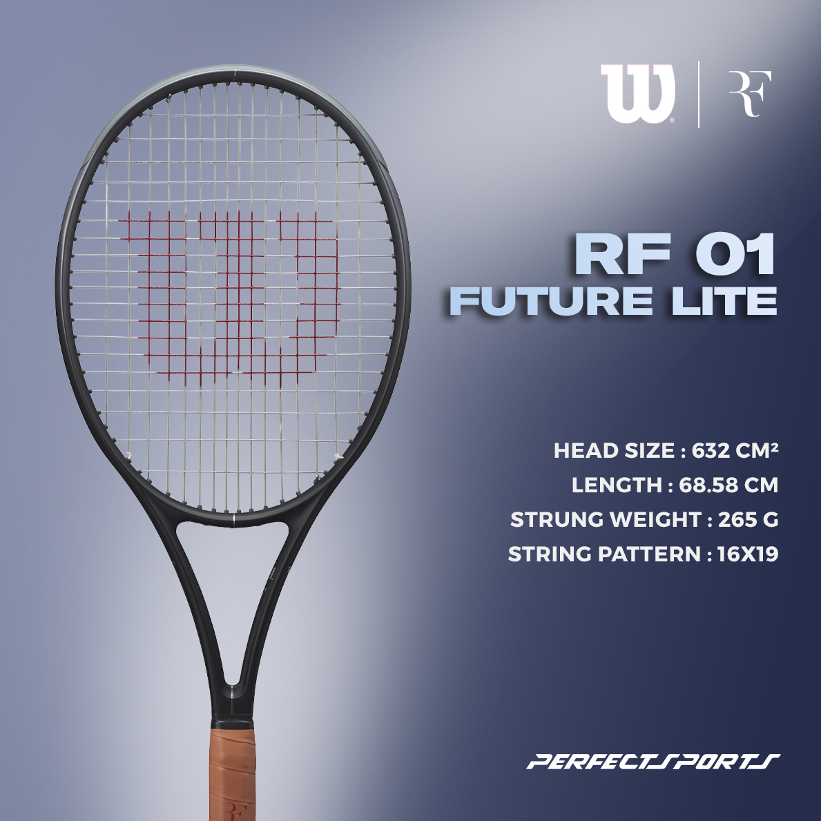 Free String + Grip] Wilson RF 01 Future Lite Tennis Racket 265G
